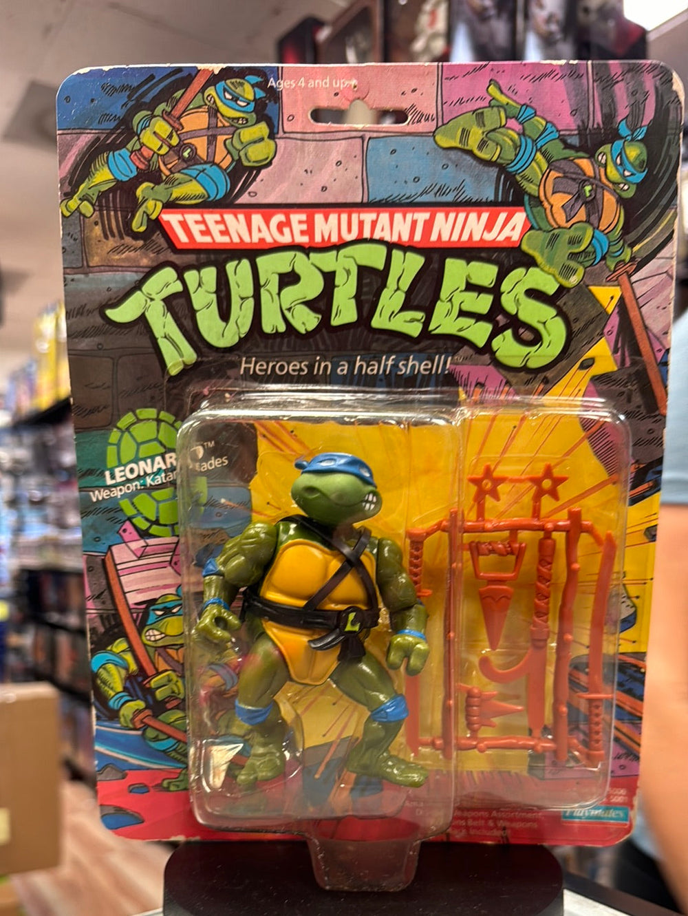 Soft Head 10 Back Leonardo 0118 (Vintage TMNT Ninja Turtles, Playmates) Sealed
