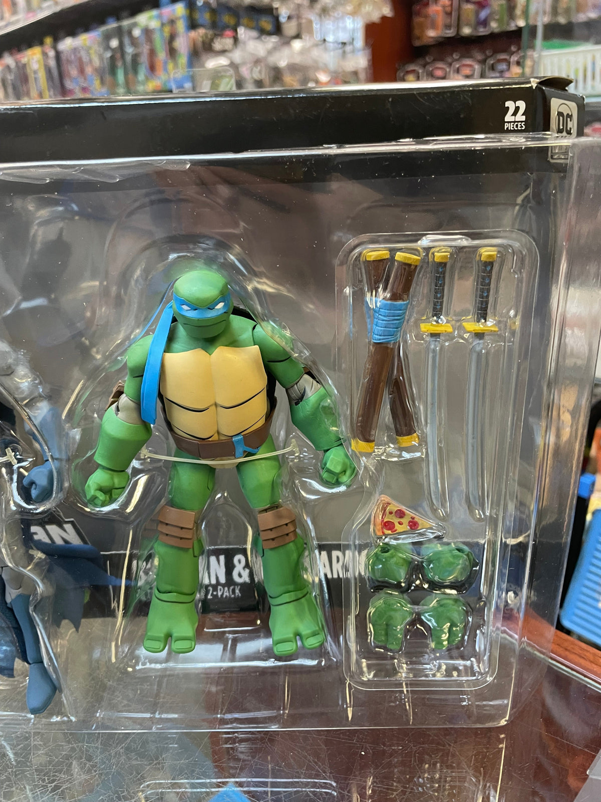 Batman & Leonardo 2 Pack (Batman Vs Teenage Ninja Turtles, DC Collectibles) NEW/OPEN product image 2, provided for visual