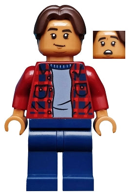 SH602 Ned Leeds - Dark Red Plaid Shirt, Dark Blue Legs