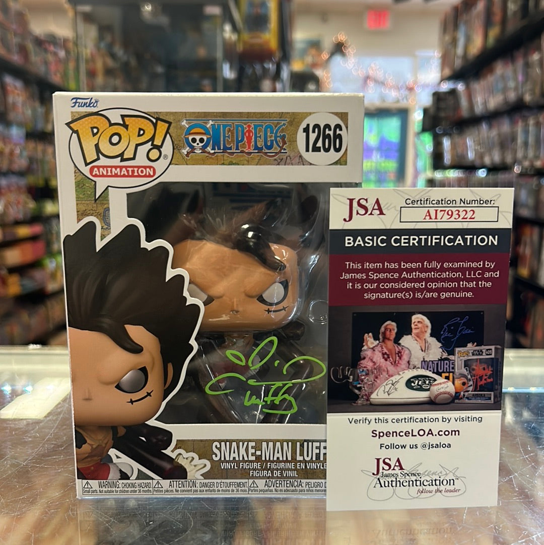 Snake-man Luffy signed by Colleen Clinkenbeard (Funko Pop, One Piece) *JSA* product image 1, provided for visual reference