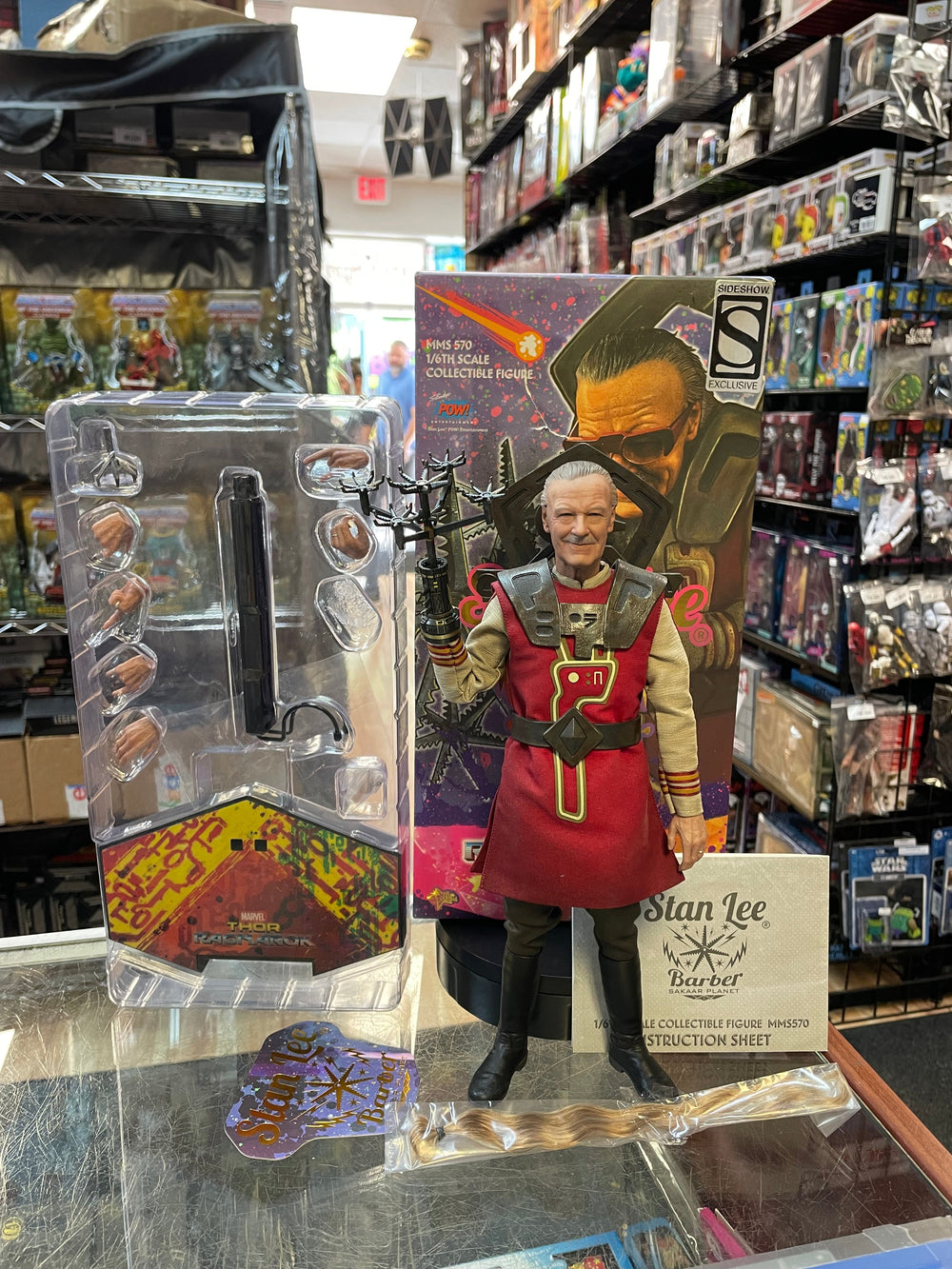 Stan Lee Barber Sakaar Planet (Marvel Thor Ragnarok, Hot Toys) INCOMPLETE