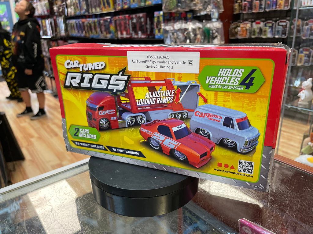 69 Pontiac GTO & 79 GMC Vandura (Car Tuned Rigs Die-Cast Car Carrier, MGA) SEALED product image 3, provided for visual