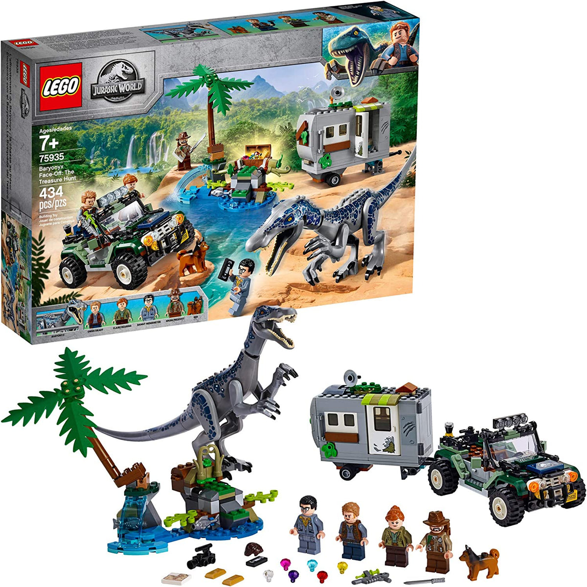 75935 Jurassic World Baryonyx Face Off: The Treasure Hunt (Retired) (New Sealed) product image 1, provided for visual