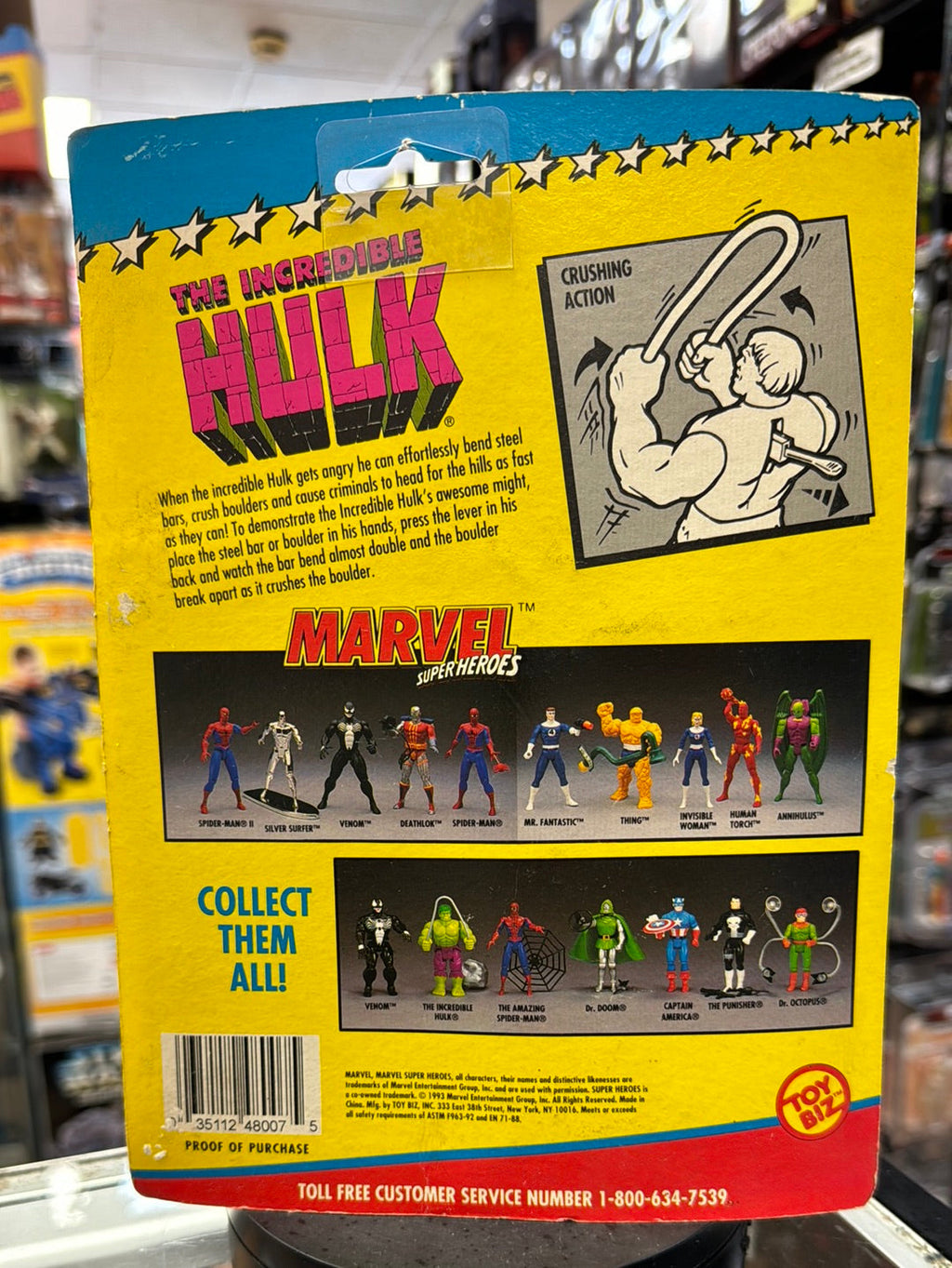Crushing Arm Incredible Hulk (Vintage Marvel Superheroes, ToyBiz) Sealed product image 7, provided for visual reference and