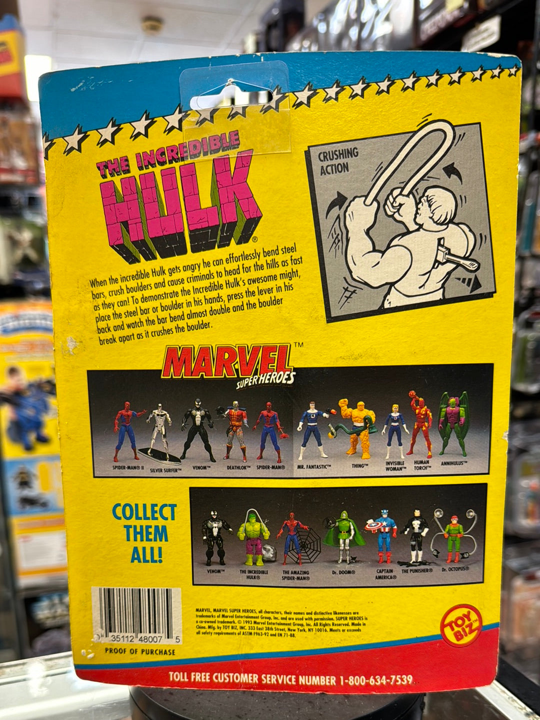 Crushing Arm Incredible Hulk (Vintage Marvel Superheroes, ToyBiz) Sealed product image 7, provided for visual reference and