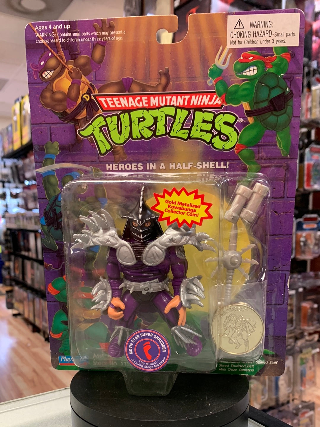 Super Shredder with Coin 0103 (Vintage TMNT Ninja Turtles, Playmates) Sealed product image 1, provided for visual reference