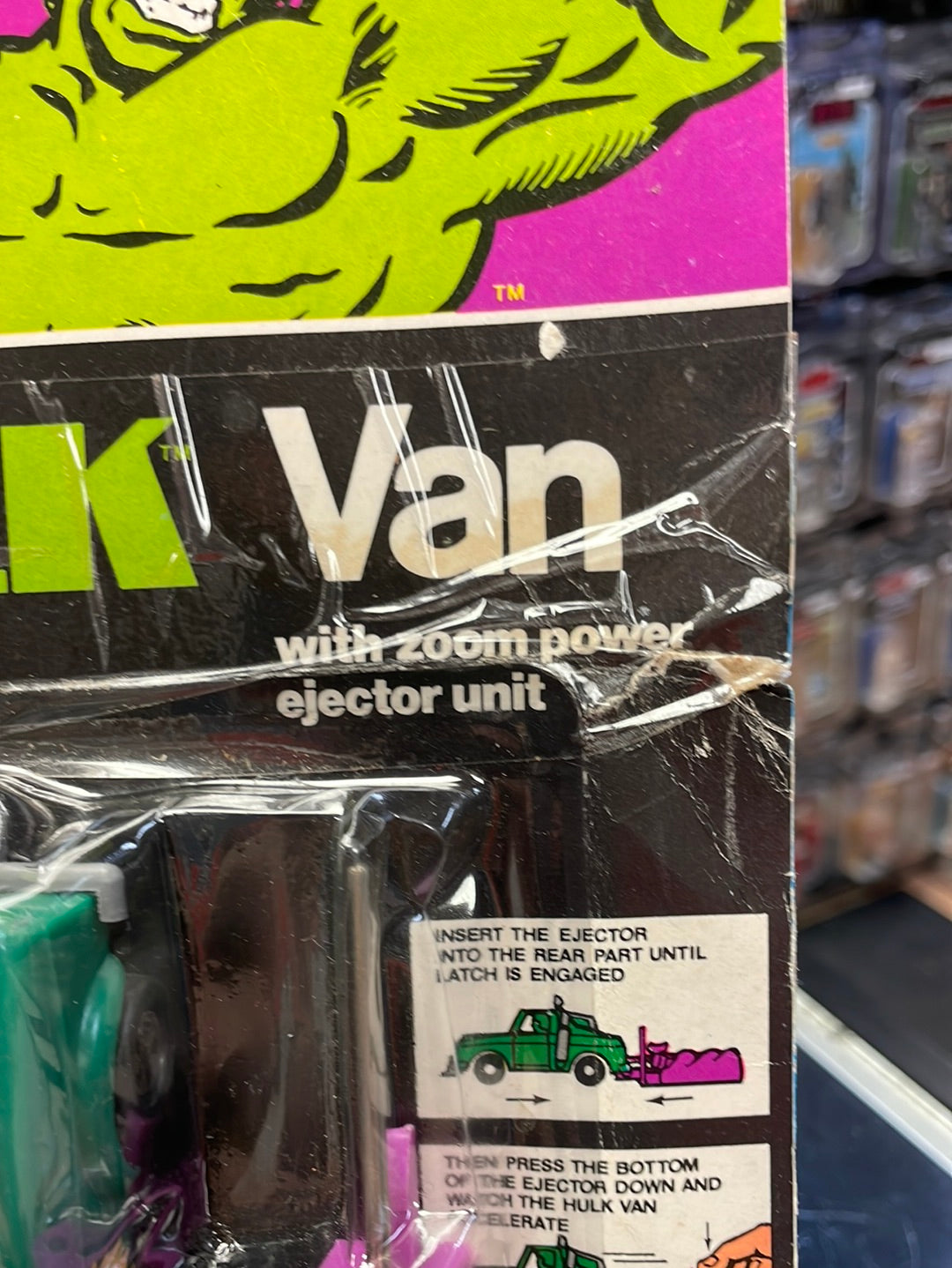 Incredible Hulk Van Zoom Power Ejector (Vintage Marvel 1979, AHI) Sealed product image 4, provided for visual reference and