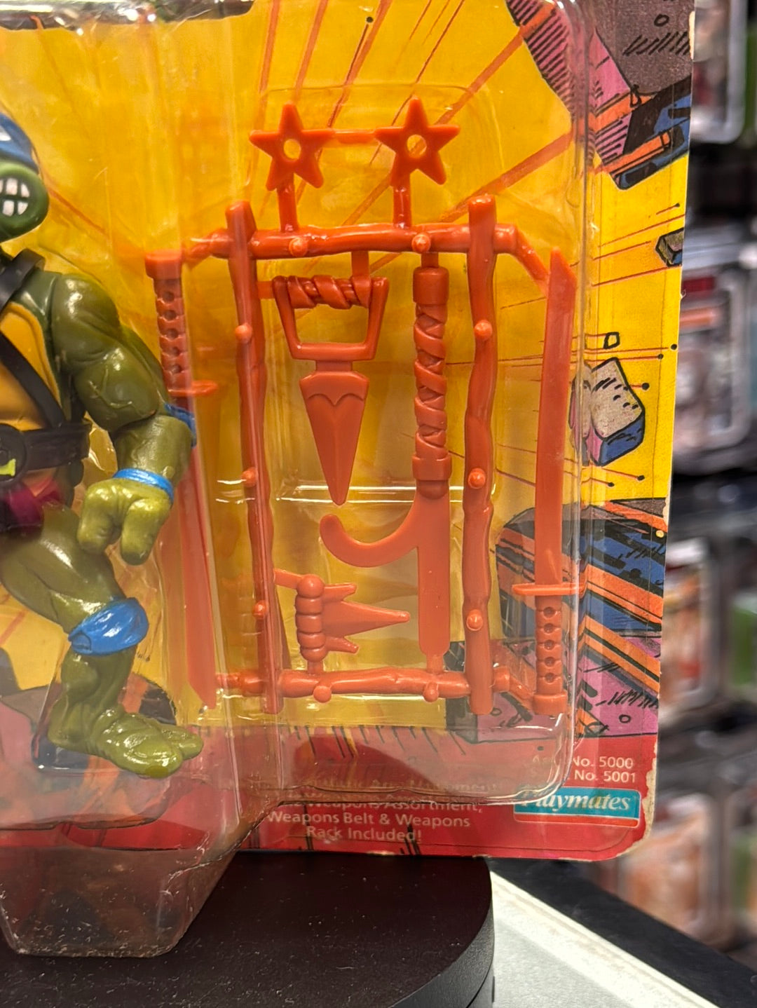 Soft Head 10 Back Leonardo 0118 (Vintage TMNT Ninja Turtles, Playmates) Sealed product image 10, provided for visual