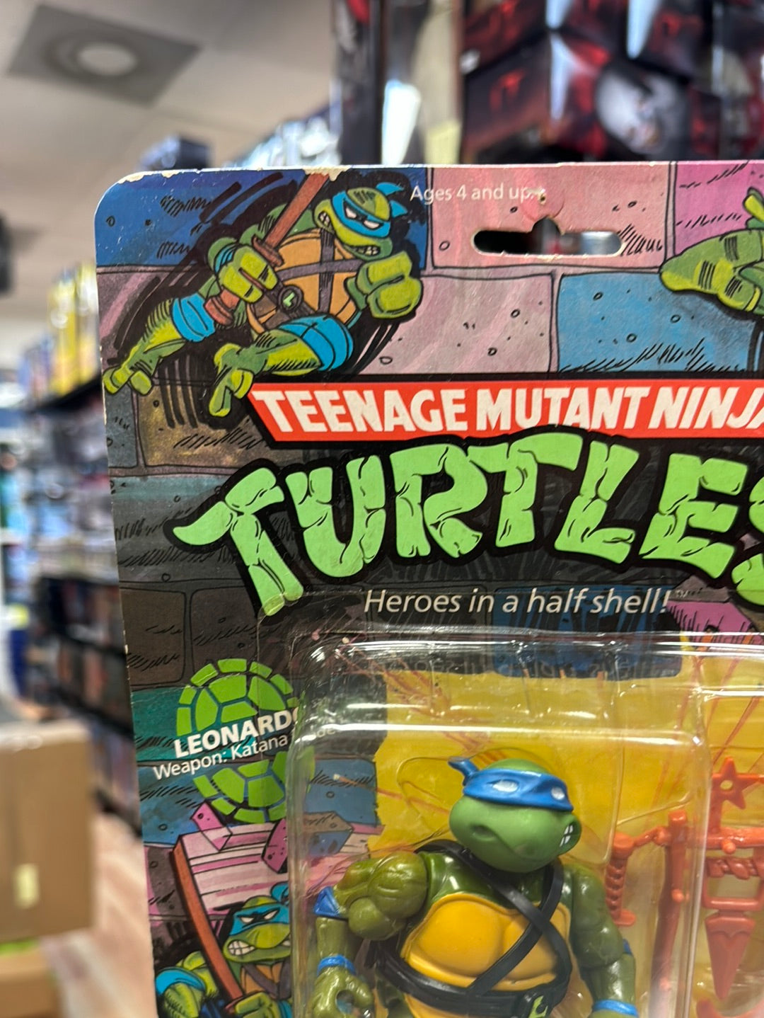 Soft Head 10 Back Leonardo 0118 (Vintage TMNT Ninja Turtles, Playmates) Sealed product image 2, provided for visual