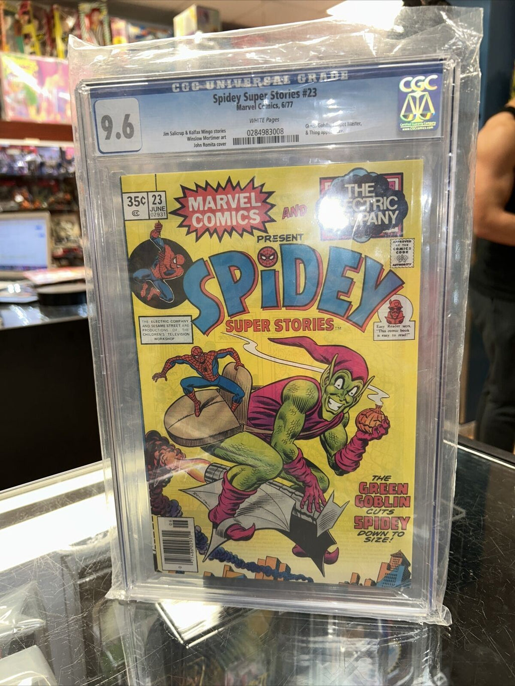 Spidey Super Stories #23 (CGC 9.6 WHITE, Marvel Comics) Green Goblin, Thing, & Puppet product image 2, provided for visual