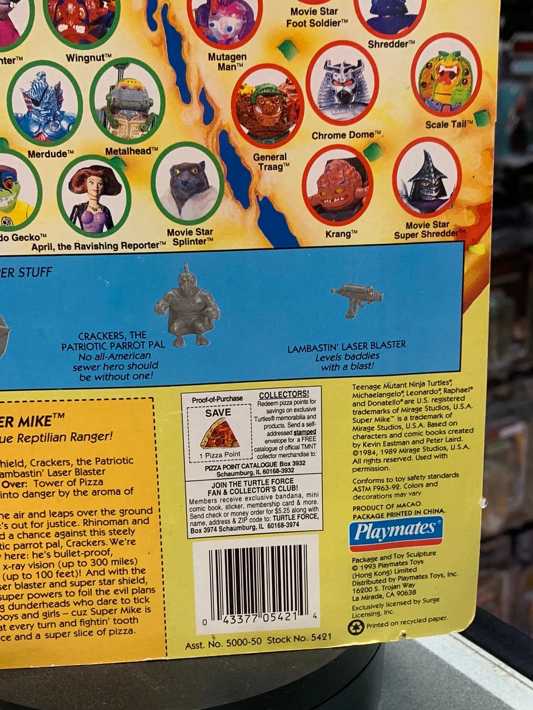 Sewer Heroes Super Mike 0091 (Vintage TMNT Ninja Turtles, Playmates) Sealed product image 13, provided for visual reference