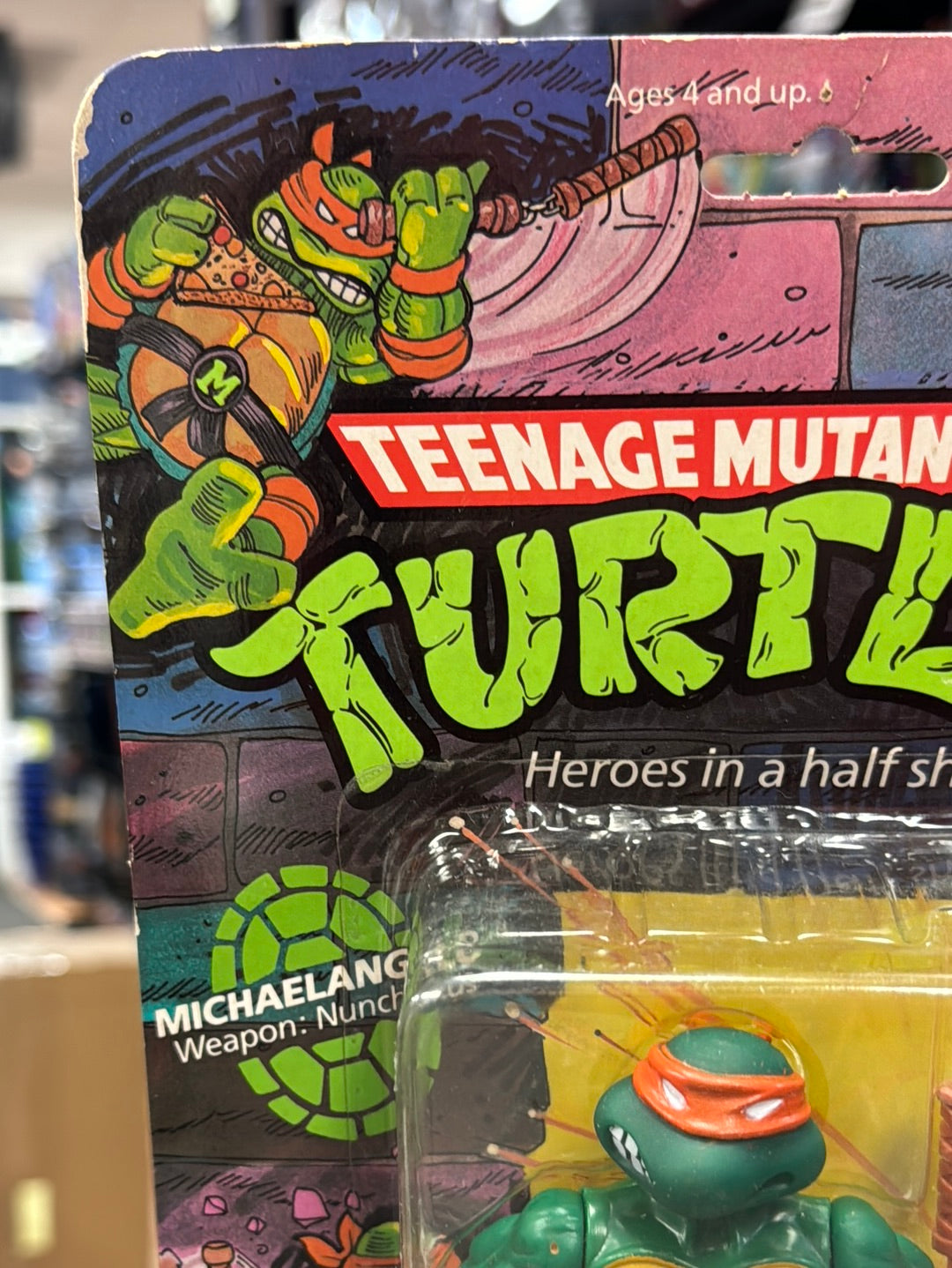 Soft Head 10 Back Michaelangelo 0120 (Vintage TMNT Ninja Turtles, Playmates) Sealed product image 2, provided for visual