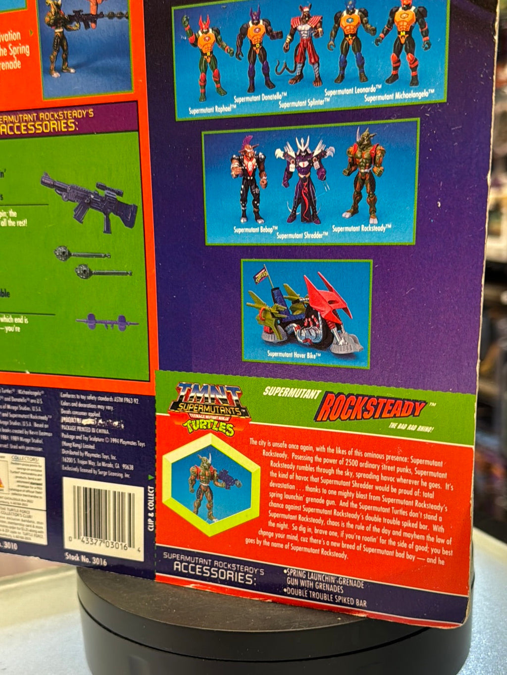 Supermutant Rocksteady 0030 (Vintage TMNT NInja Turtles, Playmates) Sealed product image 14, provided for visual reference