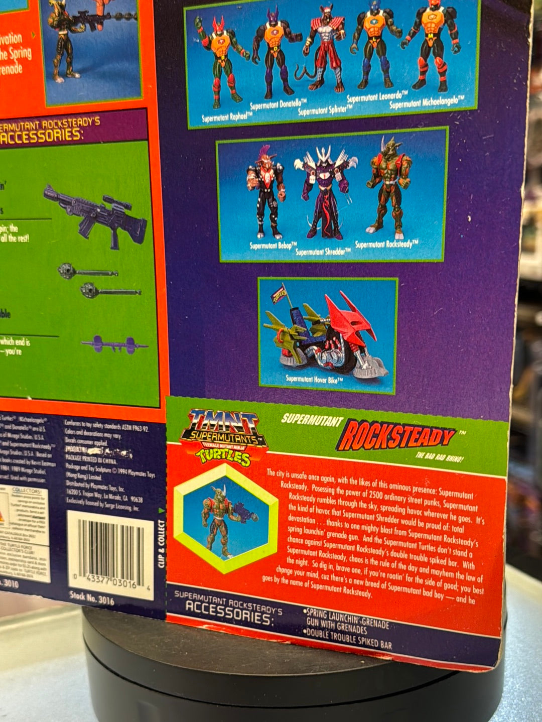 Supermutant Rocksteady 0030 (Vintage TMNT NInja Turtles, Playmates) Sealed product image 14, provided for visual reference