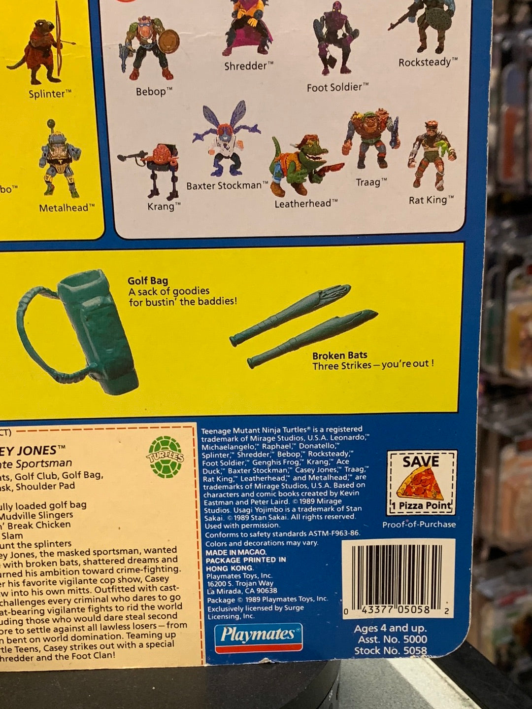 Caset Jones 19 Back 0085 (Vintage TMNT Ninja Turtles, Playmates) Sealed product image 16, provided for visual reference and
