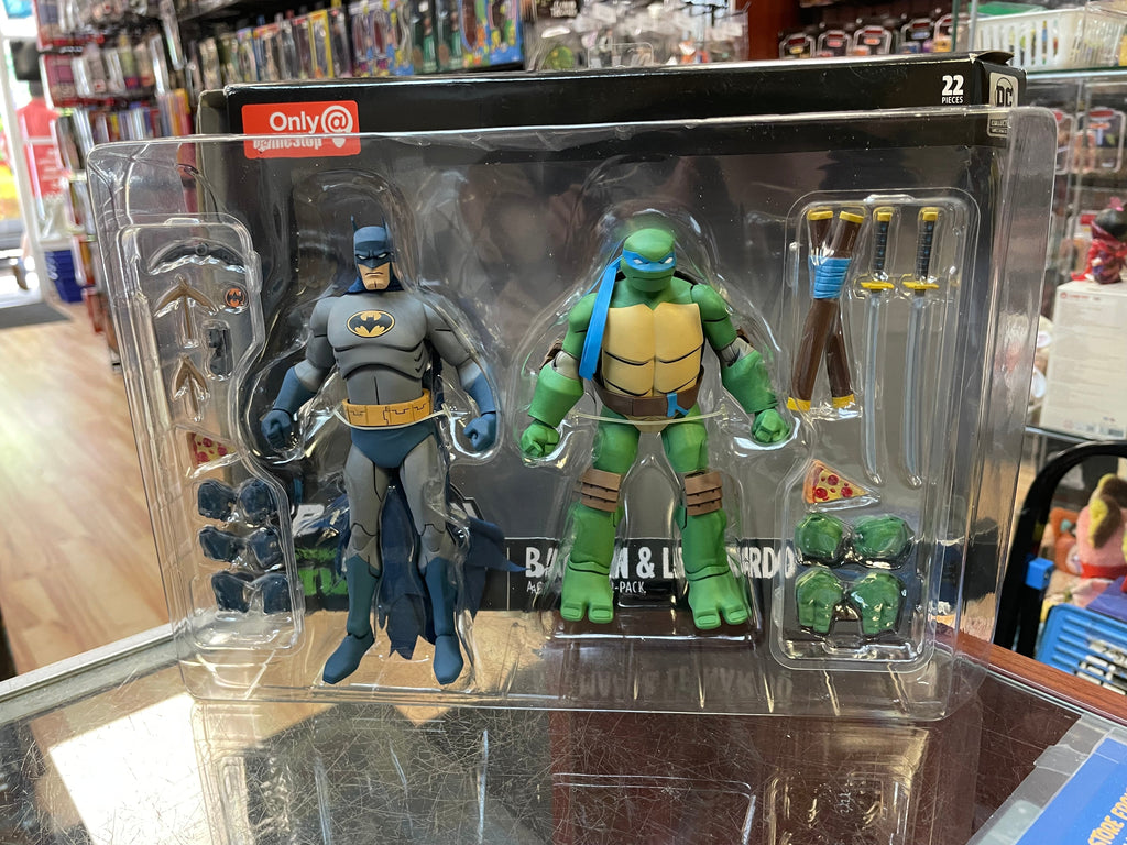 Batman & Leonardo 2 Pack (Batman Vs Teenage Ninja Turtles, DC Collectibles) NEW/OPEN product image 1, provided for visual