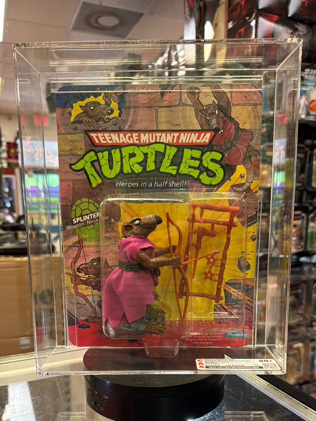 Splinter 10 Back Hard Head (Vintage TMNT Ninja Turtles, Playmates) *CAS Graded 80+* product image 1, provided for visual