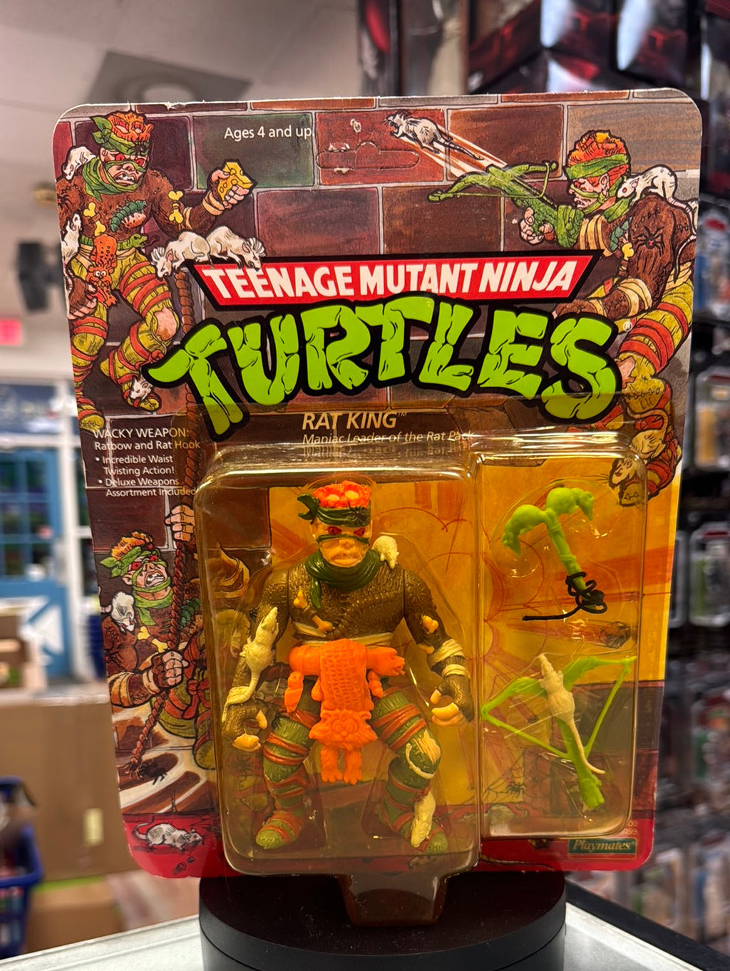 Rat King 19 Back 0121 (Vintage TMNT Ninja Turtles, Playmates) Sealed product image 1, provided for visual reference and