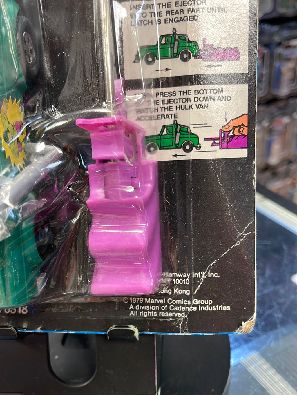 Incredible Hulk Van Zoom Power Ejector (Vintage Marvel 1979, AHI) Sealed product image 5, provided for visual reference and