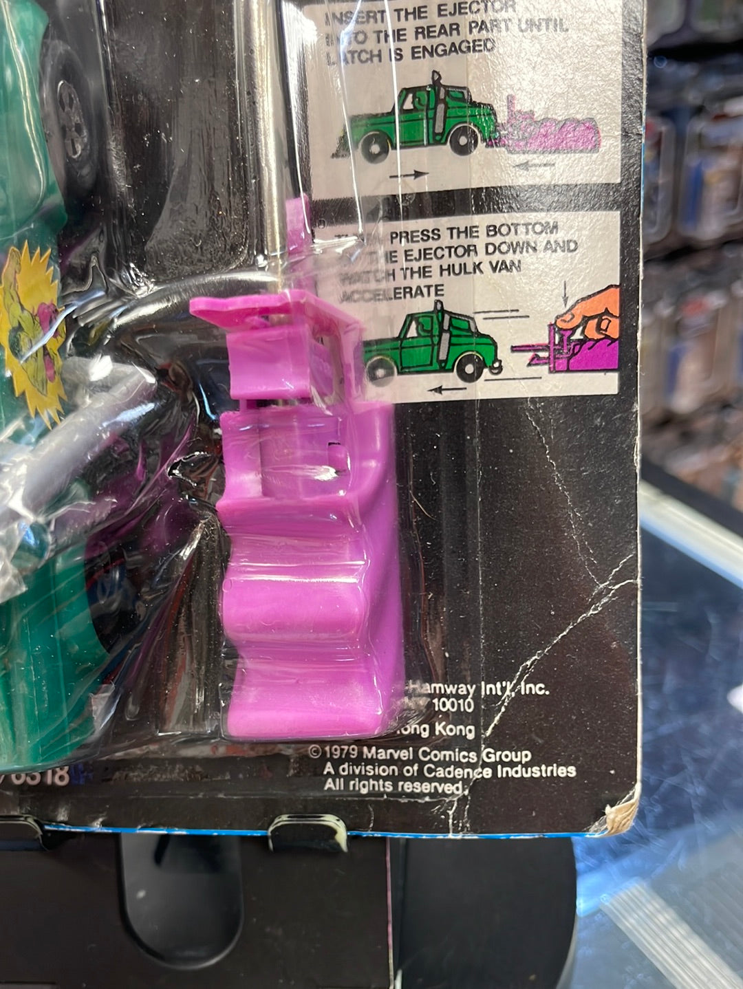 Incredible Hulk Van Zoom Power Ejector (Vintage Marvel 1979, AHI) Sealed product image 5, provided for visual reference and