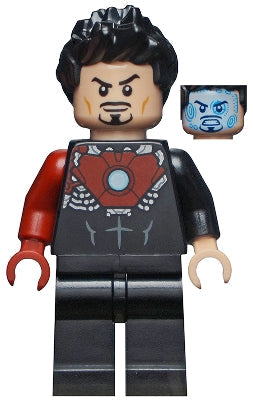 SH584 Tony Stark - Black Iron Man Suit with Dark Red Right Arm product image 1, provided for visual reference and product