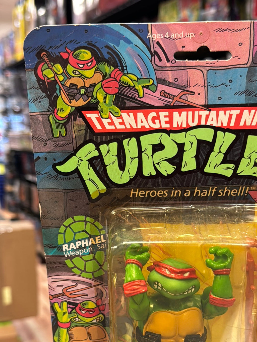 Soft Head 10 Back Rapahel 0117 (Vintage TMNT Ninja Turtles, Playmates) Sealed product image 2, provided for visual reference