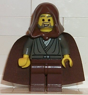 SW0057 Jedi Knight - Jedi Bob (Dark Gray Tunic, Brown Hood) product image 1, provided for visual reference and product