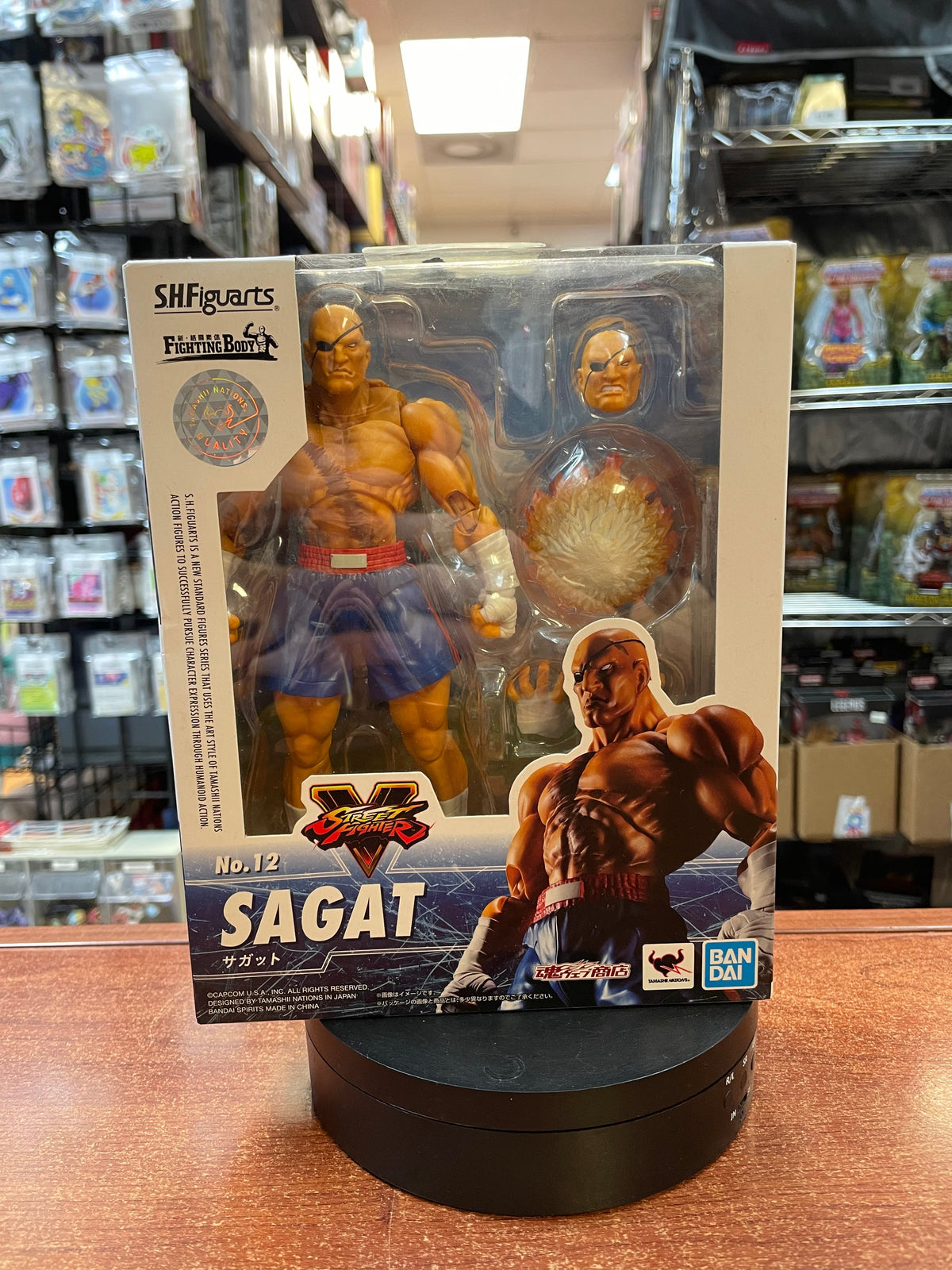 Sagat No.12 (Street Fighter, Bandai SH Figuarts) SEALED product image 1, provided for visual reference and product detail