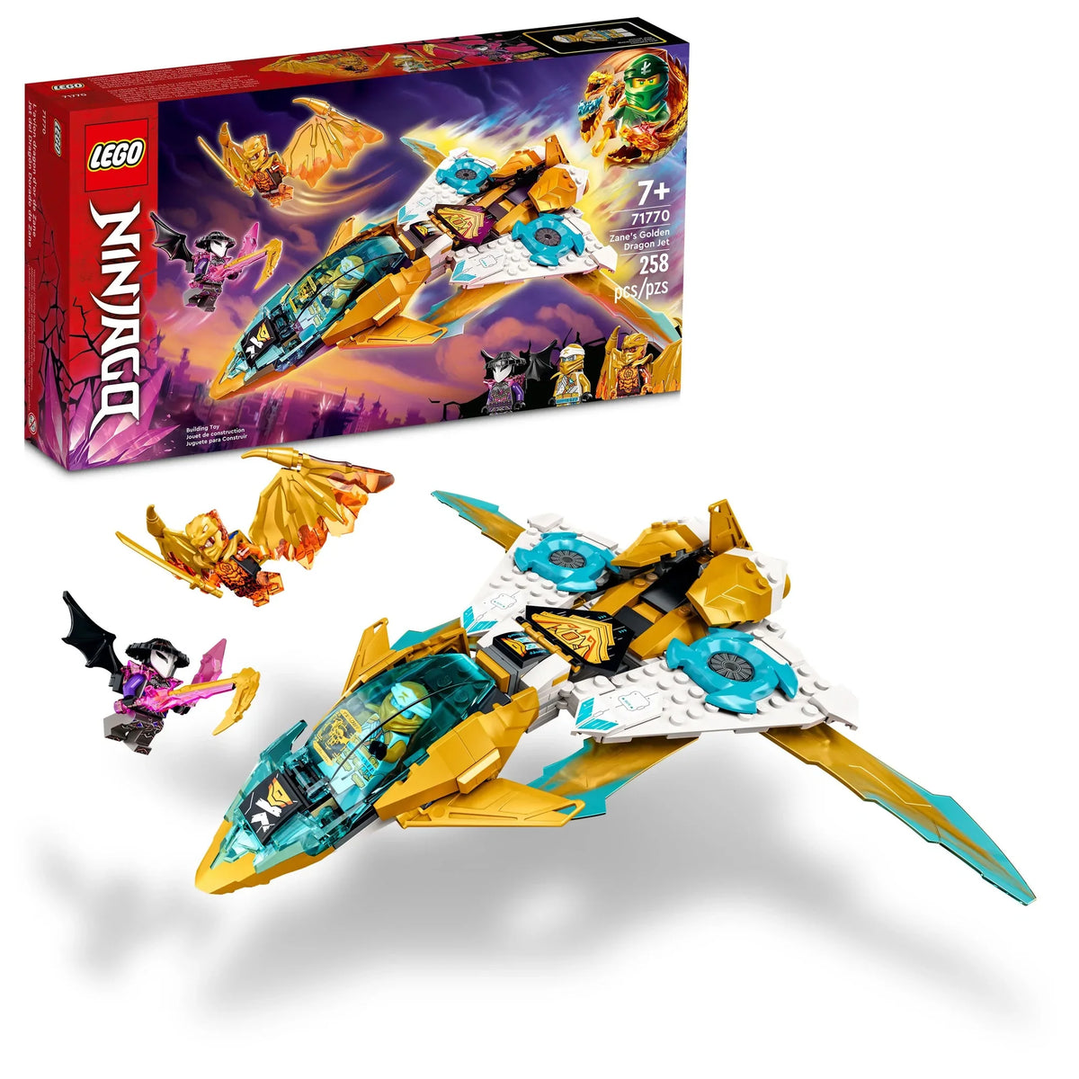 71770 LEGO Ninjago: Zane's Golden Dragon Jet (Retired) (New Sealed) product image 1, provided for visual reference and
