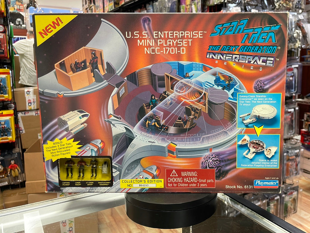 USS Enterprise Mini Playset NCC-1701-D 6131 (Vintage Star Trek, Playmates) SEALED product image 1, provided for visual