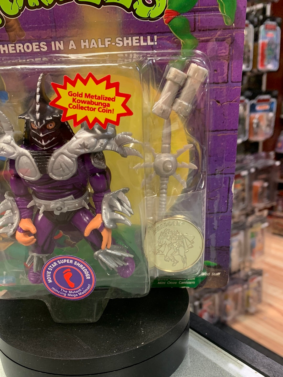 Super Shredder with Coin 0103 (Vintage TMNT Ninja Turtles, Playmates) Sealed product image 4, provided for visual reference