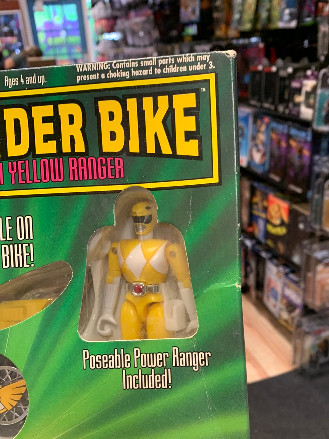 Yellow Ranger with Thunder Bike (Vintage MMPR Power Rangers, Bandai) product image 6, provided for visual reference and