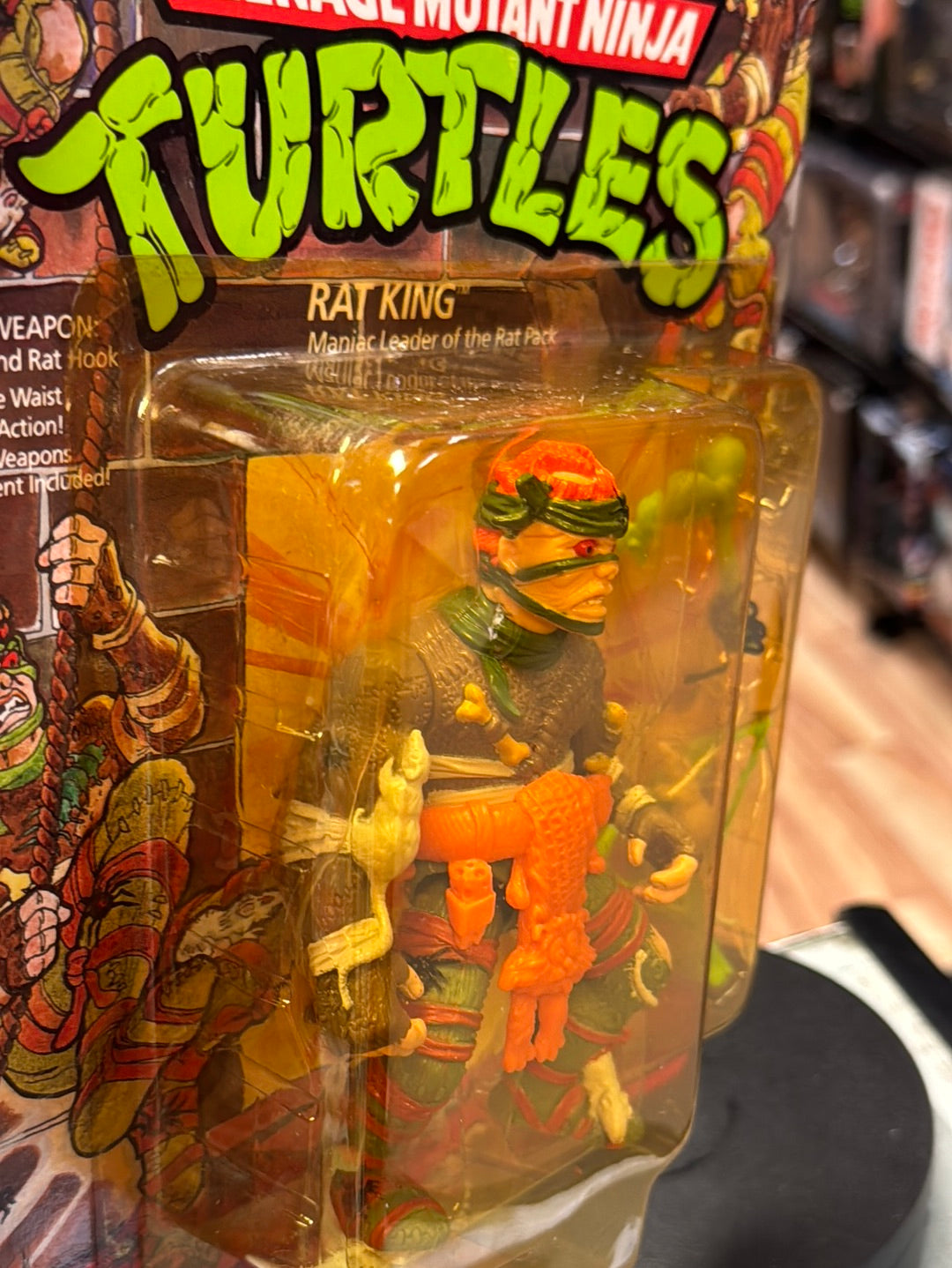 Rat King 19 Back 0121 (Vintage TMNT Ninja Turtles, Playmates) Sealed product image 8, provided for visual reference and