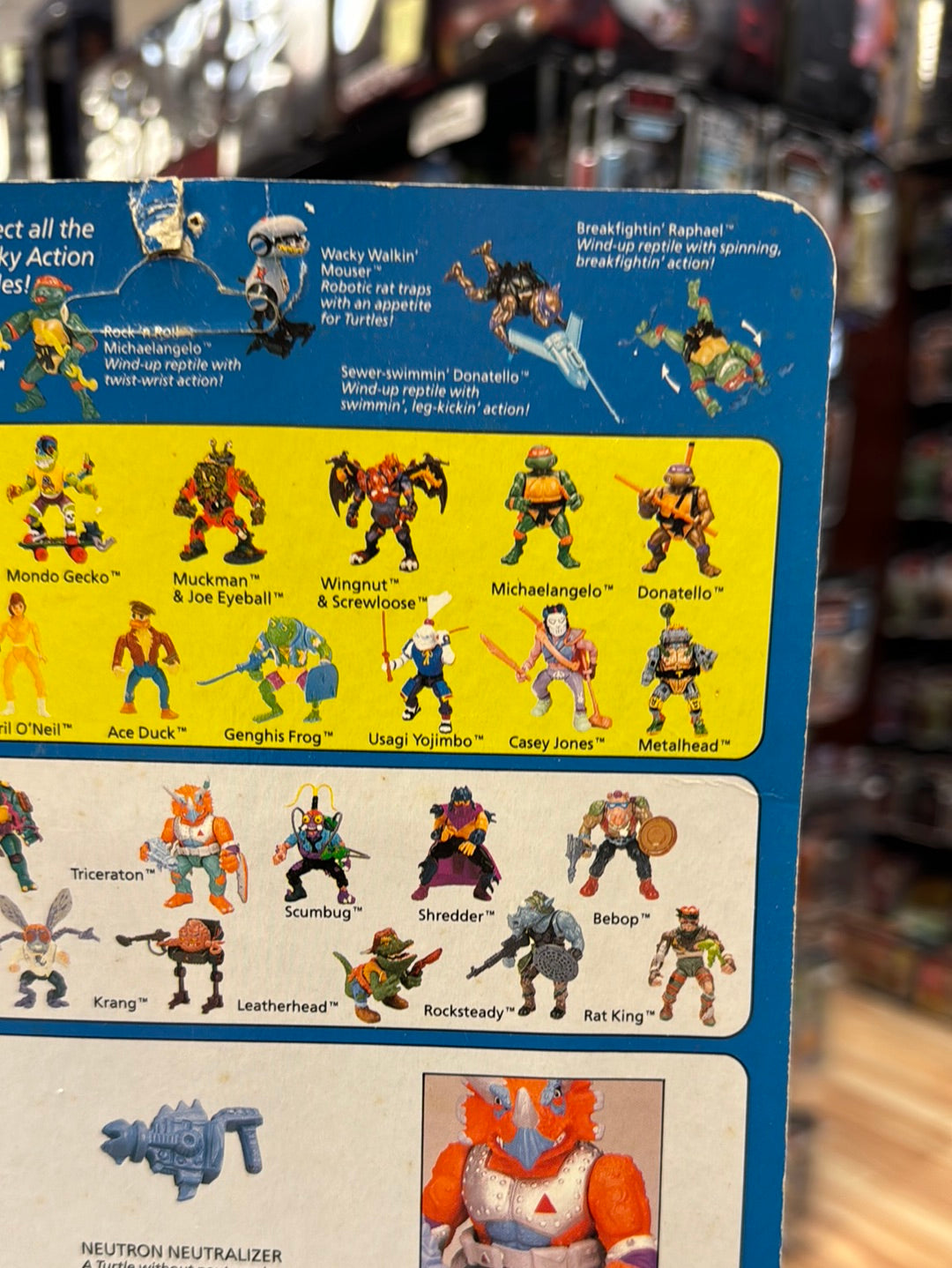 Triceraton 10030 (Vintage TMNT NInja Turtles, Playmates) Sealed product image 7, provided for visual reference and product