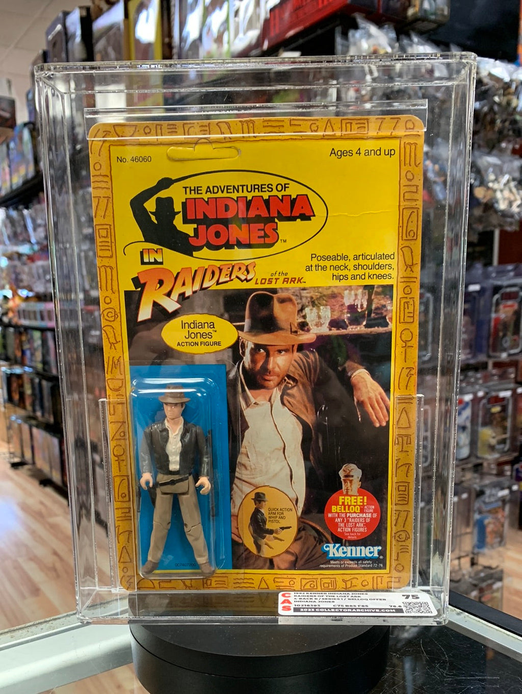 Indiana Jones 4 Back (Indiana Jones ROTA Vintage Kenner) CAS GRADE 75 product image 1, provided for visual reference and