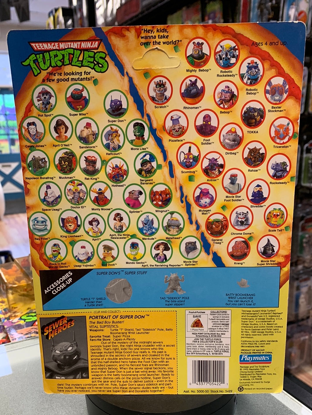 Sewer Heroes Super Don 0084 (Vintage TMNT Ninja Turtles, Playmates) Sealed product image 12, provided for visual reference