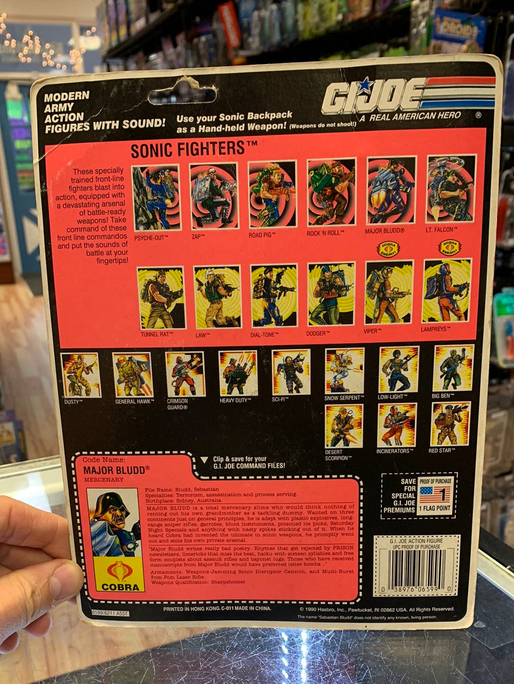 Sonic Fighters Major Bludd (Vintage GI Joe, Hasbro) Sealed product image 13, provided for visual reference and product