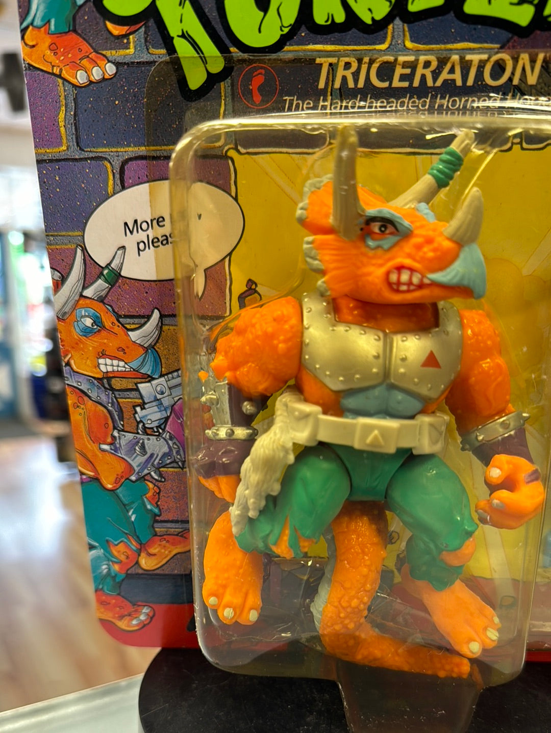 Triceraton 10030 (Vintage TMNT NInja Turtles, Playmates) Sealed product image 5, provided for visual reference and product