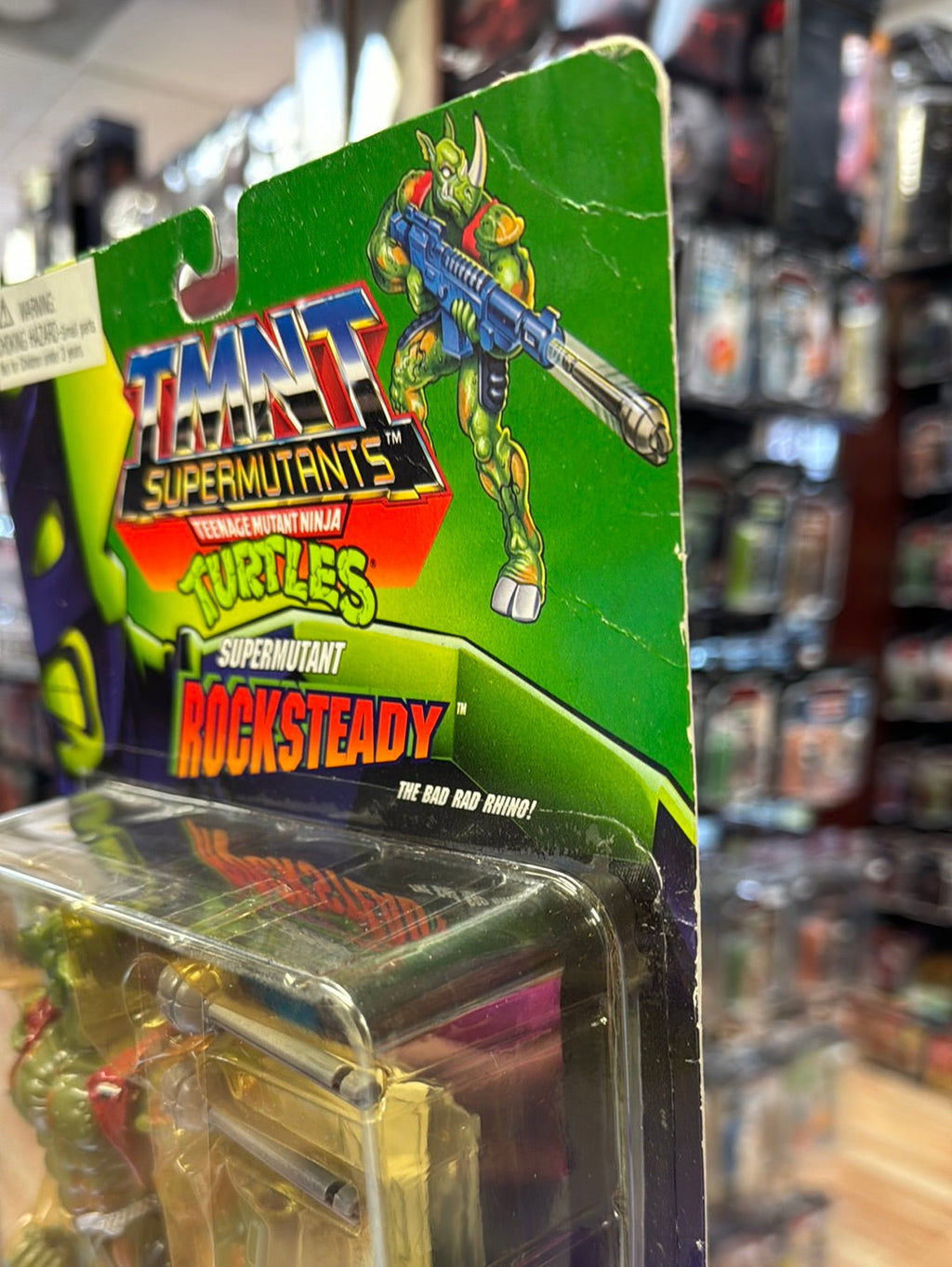 Supermutant Rocksteady 0030 (Vintage TMNT NInja Turtles, Playmates) Sealed product image 6, provided for visual reference