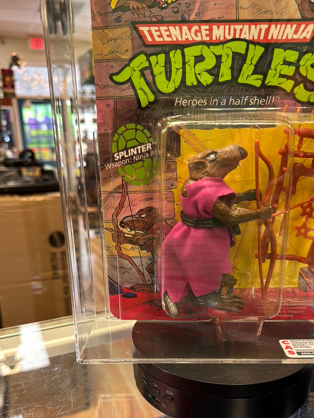 Splinter 10 Back Hard Head (Vintage TMNT Ninja Turtles, Playmates) *CAS Graded 80+* product image 5, provided for visual