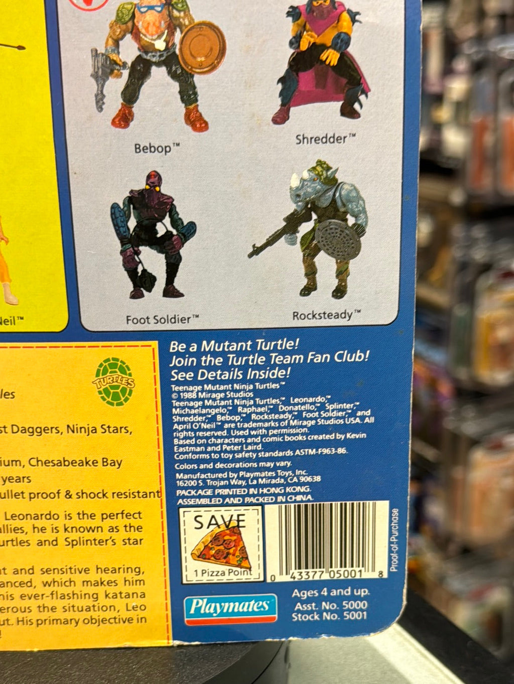 Soft Head 10 Back Leonardo 0118 (Vintage TMNT Ninja Turtles, Playmates) Sealed product image 15, provided for visual