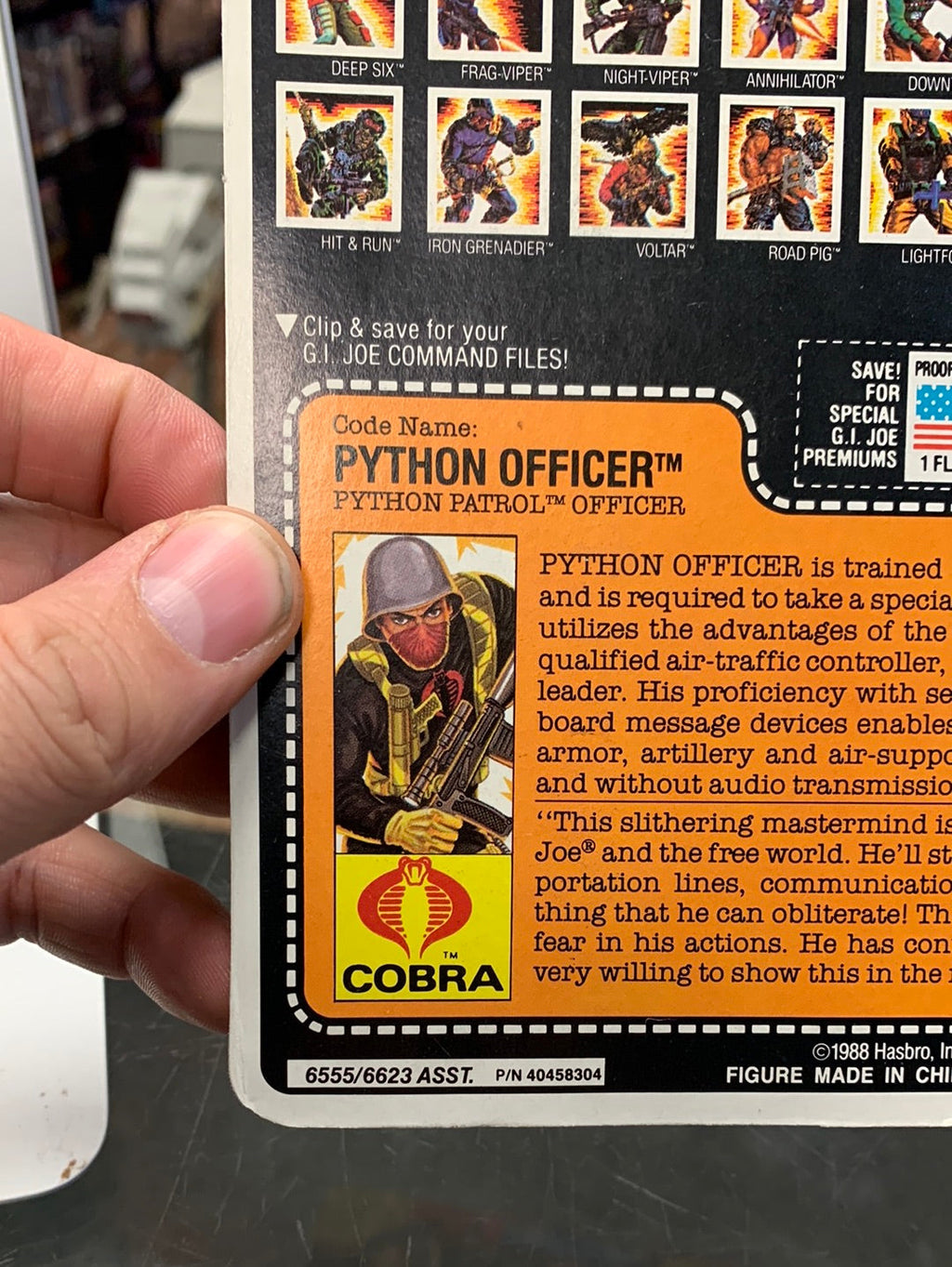 Python Patrol Python Patrol Officer AA (Vintage GI Joe, Hasbro) Sealed product image 18, provided for visual reference and