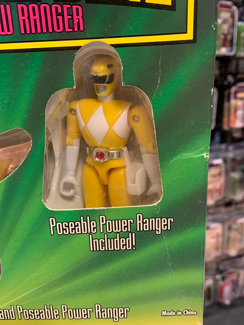 Yellow Ranger with Thunder Bike (Vintage MMPR Power Rangers, Bandai) product image 5, provided for visual reference and