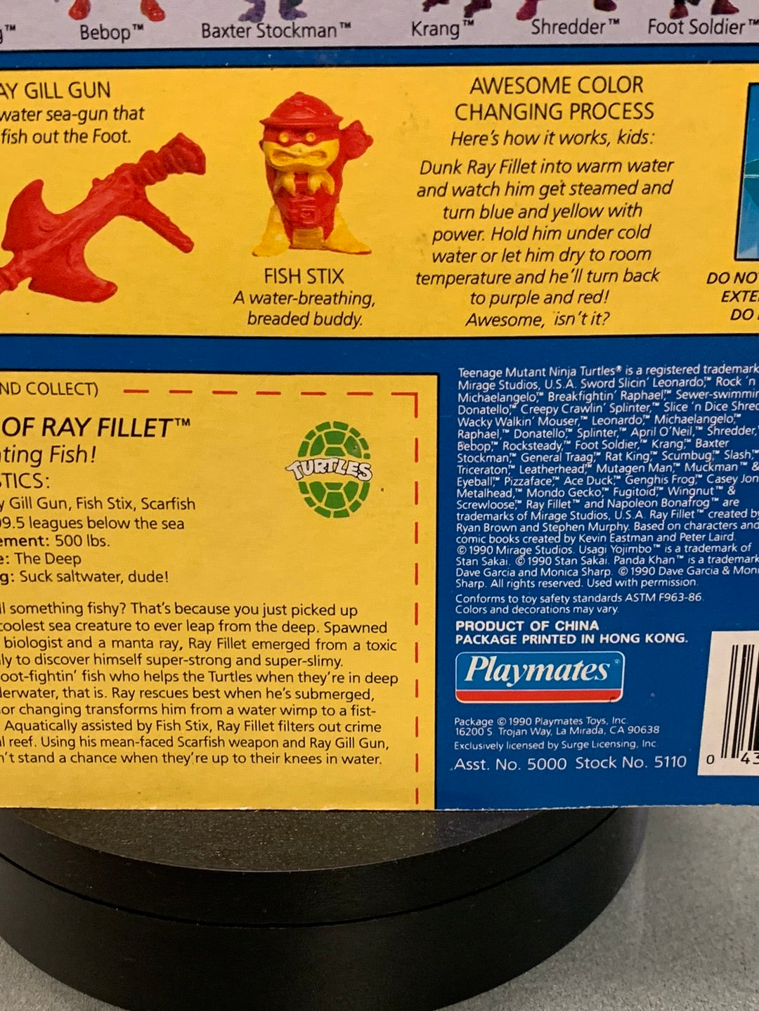 Ray Fillet 0143 (Vintage TMNT Ninja Turtles, Playmates) Sealed product image 17, provided for visual reference and product
