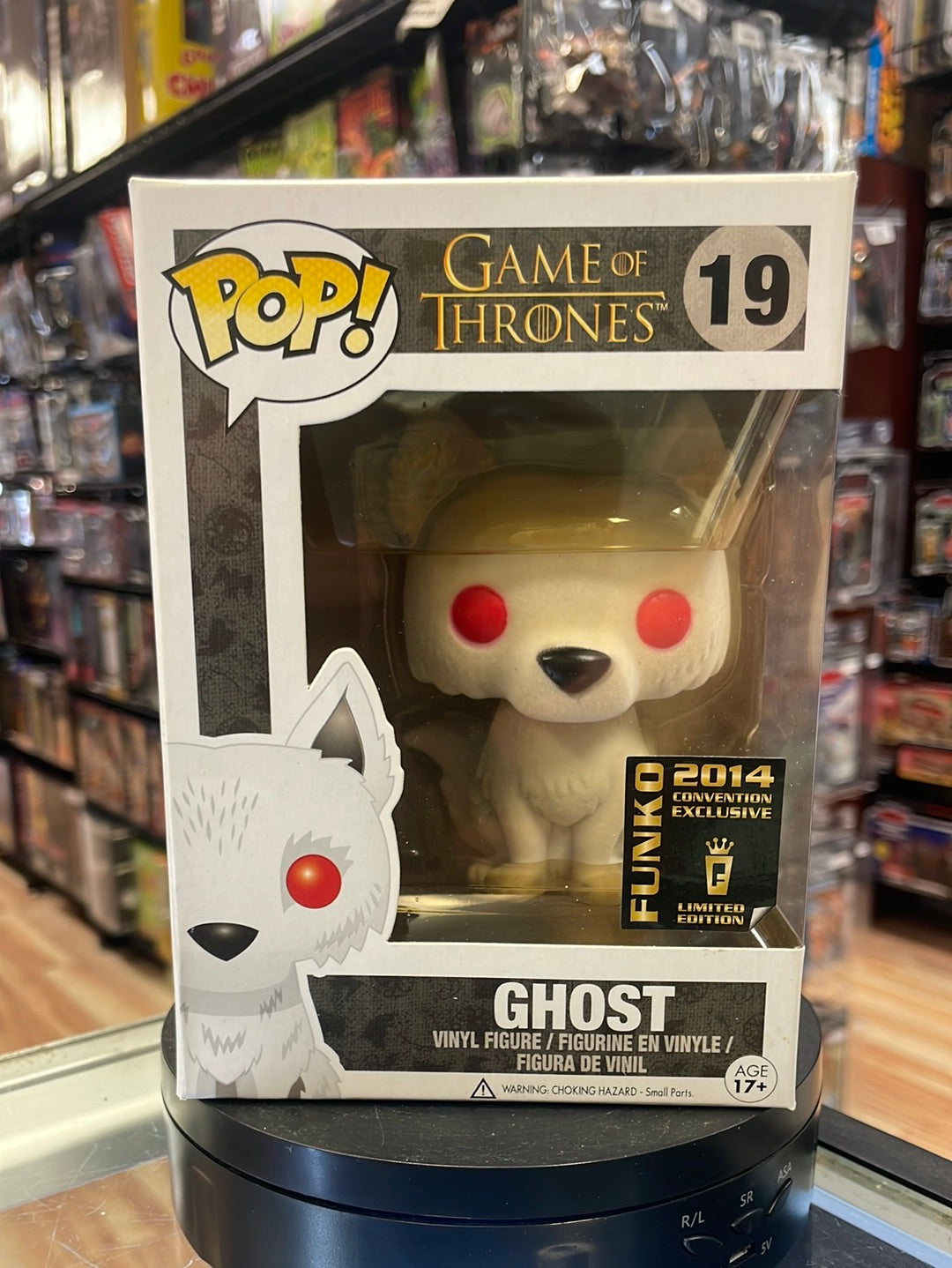 Flocked Ghost 19 Exclusive (Funko Pop! Game of Thrones) product image 1, provided for visual reference and product detail