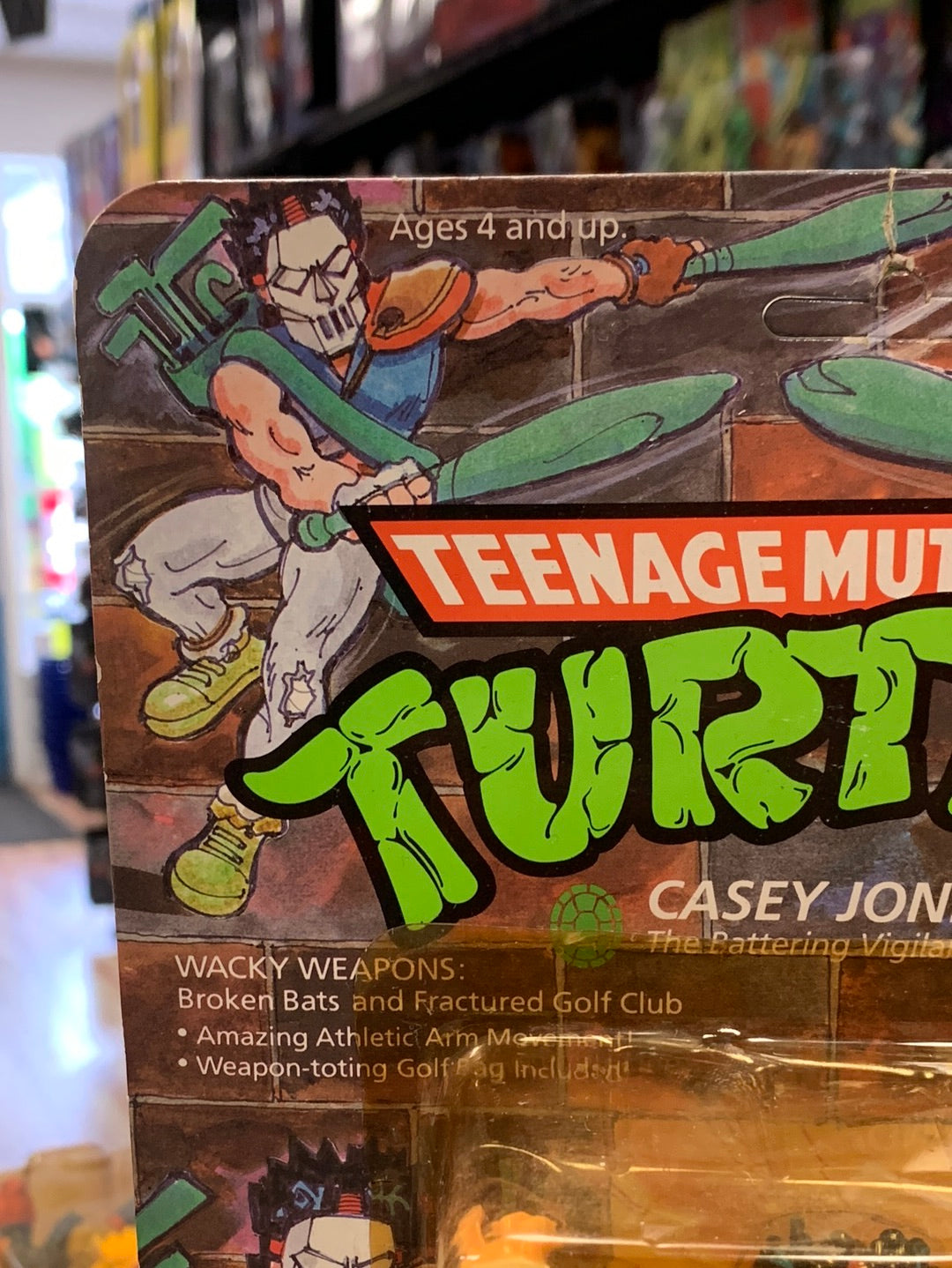 Caset Jones 19 Back 0085 (Vintage TMNT Ninja Turtles, Playmates) Sealed product image 2, provided for visual reference and