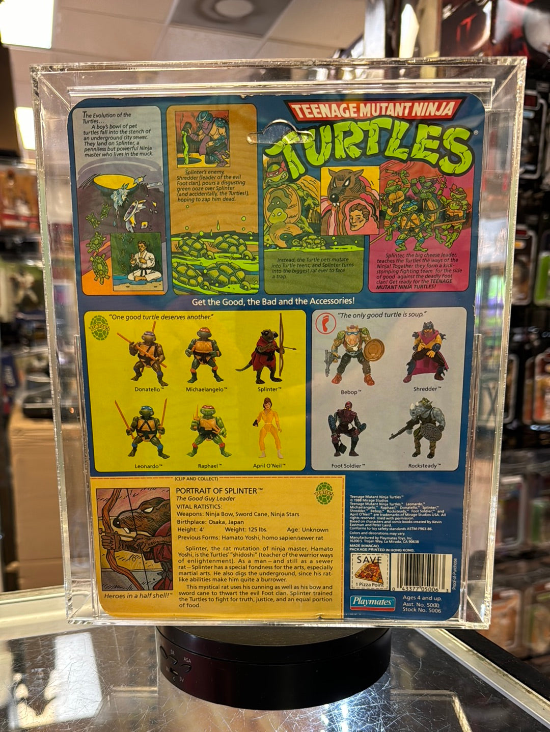 Splinter 10 Back Hard Head (Vintage TMNT Ninja Turtles, Playmates) *CAS Graded 80+* product image 7, provided for visual