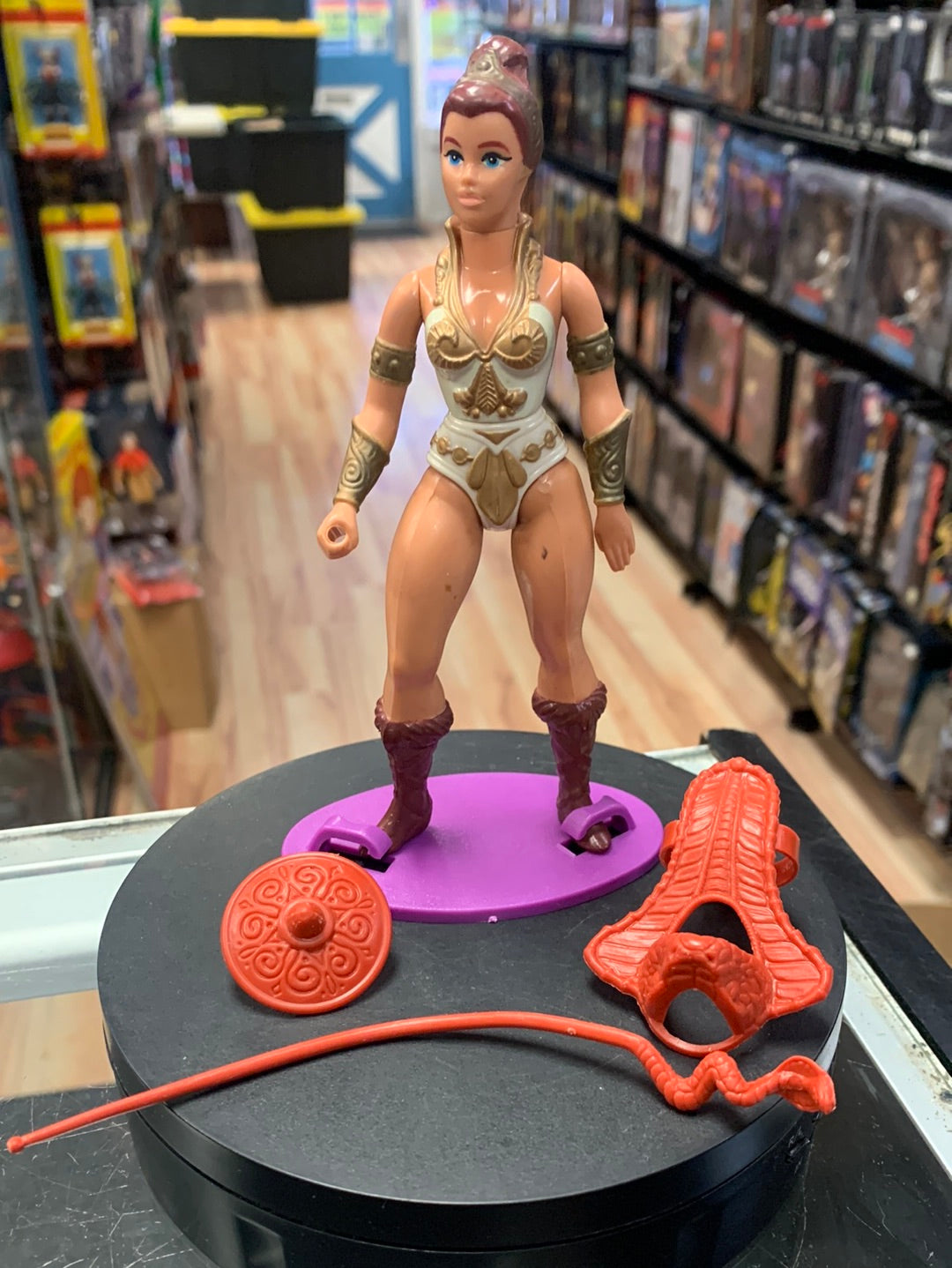 Brown Hair Teela 7156 (Vintage MOTU Masters of The Universe, Mattel) Complete (Copy) product image 1, provided for visual