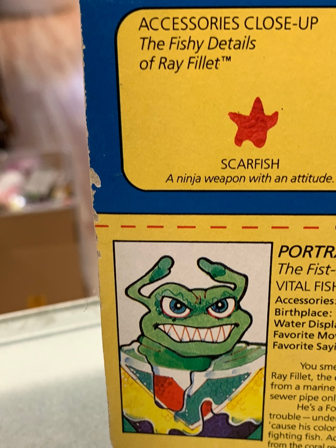 Ray Fillet 0143 (Vintage TMNT Ninja Turtles, Playmates) Sealed product image 15, provided for visual reference and product
