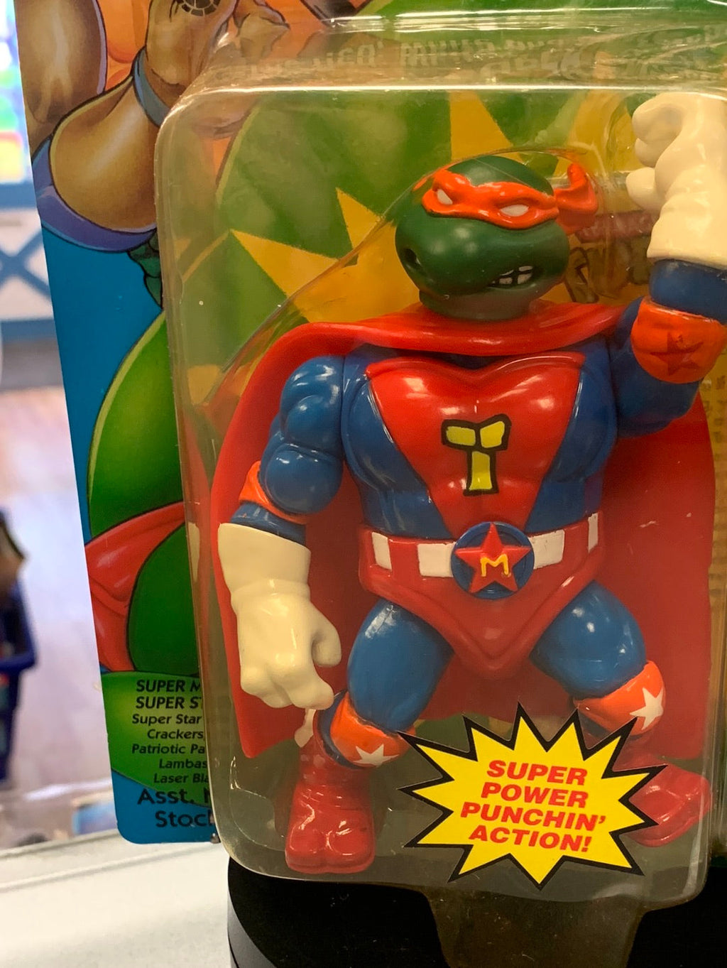 Sewer Heroes Super Mike 0091 (Vintage TMNT Ninja Turtles, Playmates) Sealed product image 7, provided for visual reference